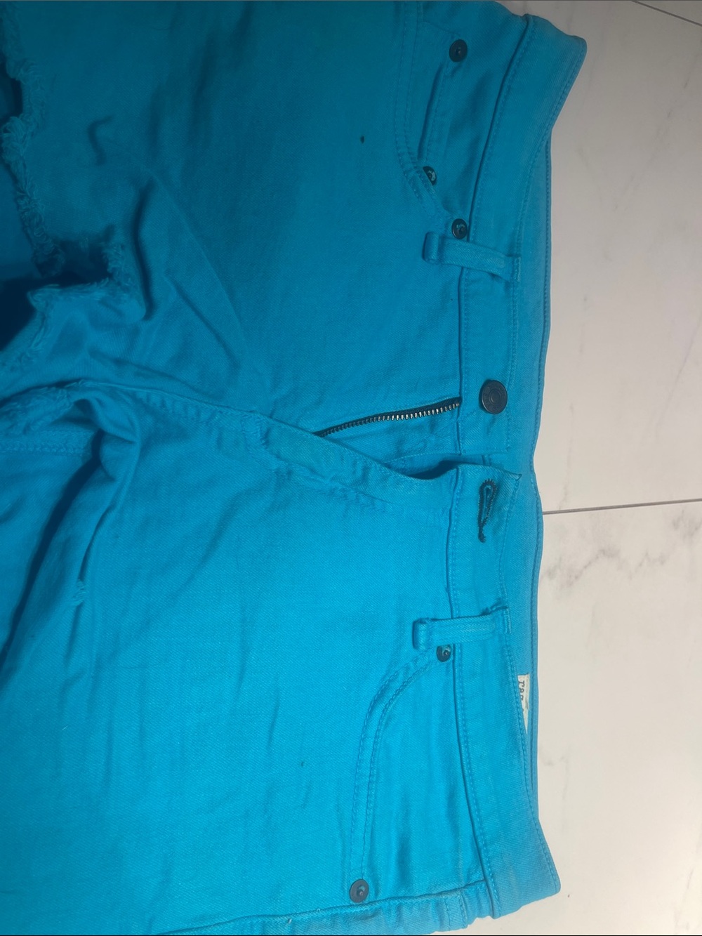 rag & bone High-Rise Jeans in Bright Turquoise